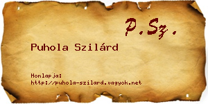 Puhola Szilárd névjegykártya