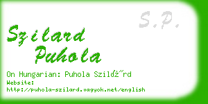 szilard puhola business card